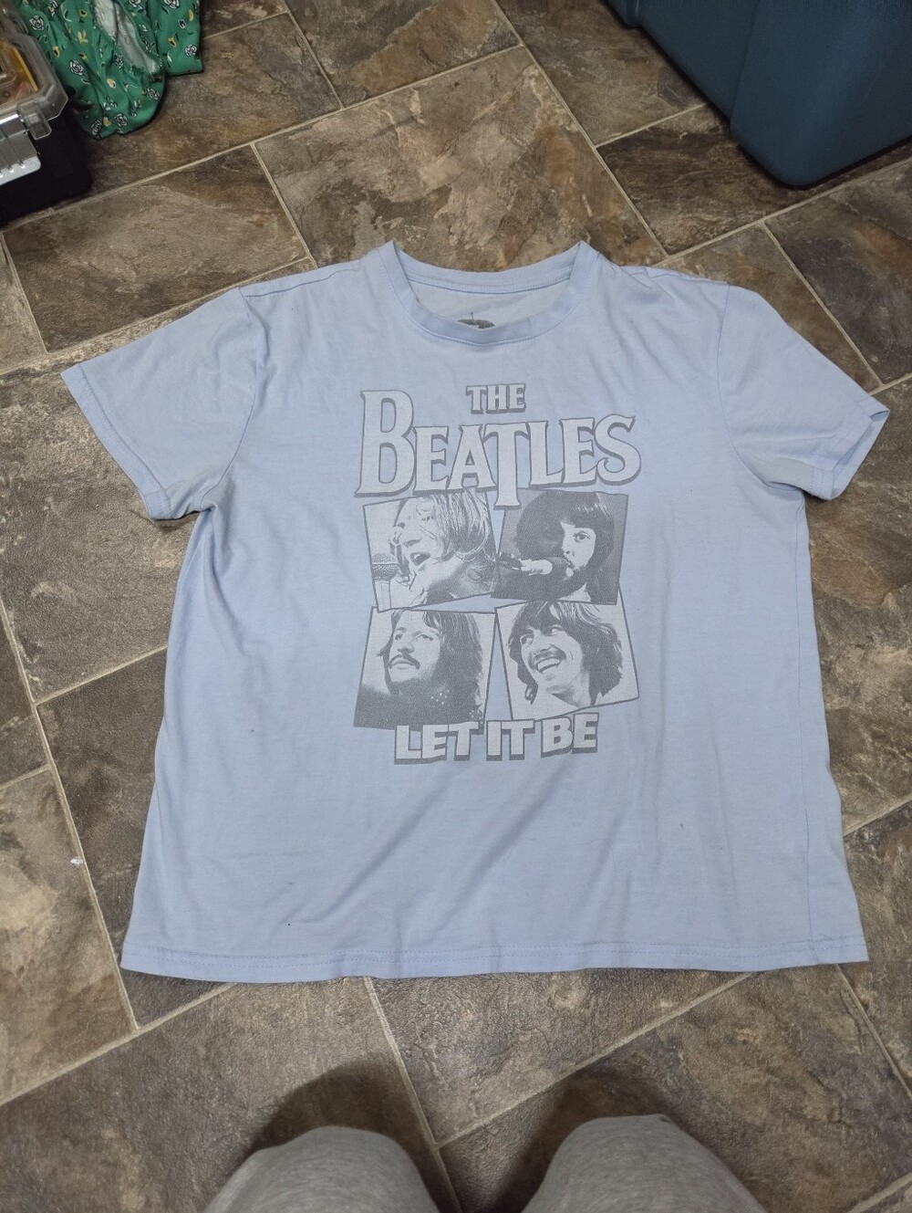 The Beatles 'Let It Be' Light Blue Graphic Tee - Classic Band Shirt